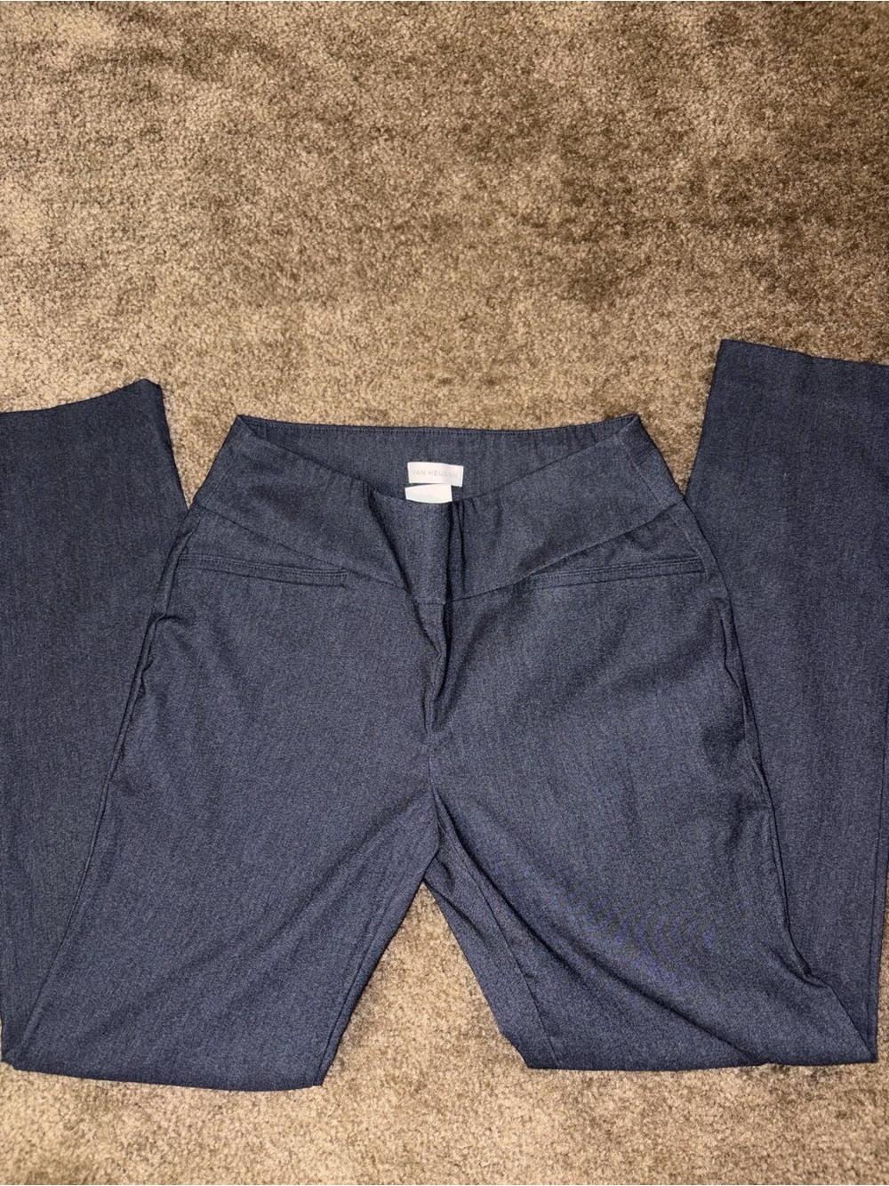 Van Heusen Dark Blue Stretch Pull-On Dress Pants